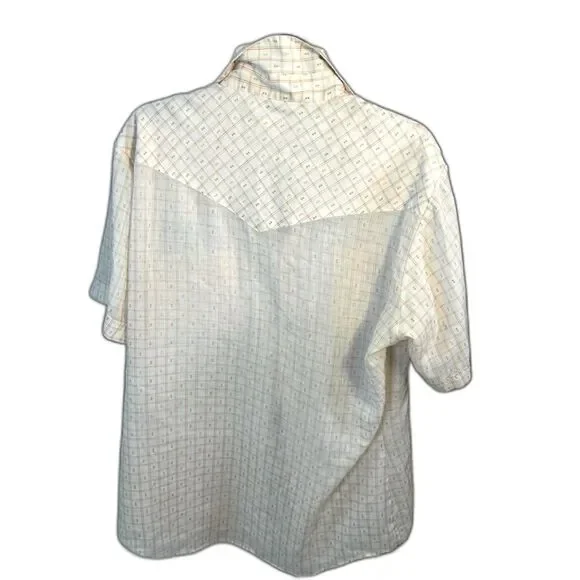 Fly Bighorn Western Checked Mens Shirt with Pearl Snap Buttons Large - Picture 2 of 8